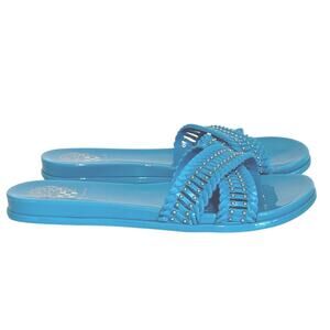 Vince CAMUTO Women’s Erindra Embellished Jelly Slide Sandals Size 7 Turquoise